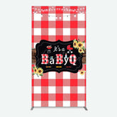 Aperturee Aperturee Red Plaid Babyq Summer Baby Shower Rectangle Backdrop